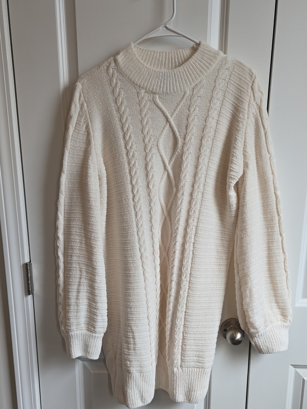 allison/brittney Cream Chenille Sweater Dress